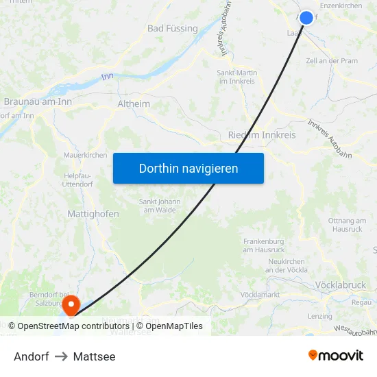 Andorf to Mattsee map