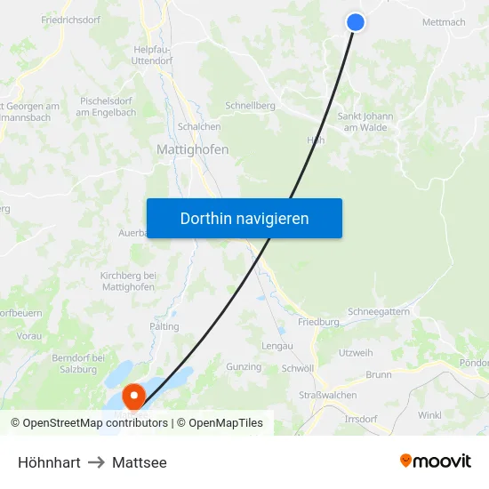 Höhnhart to Mattsee map