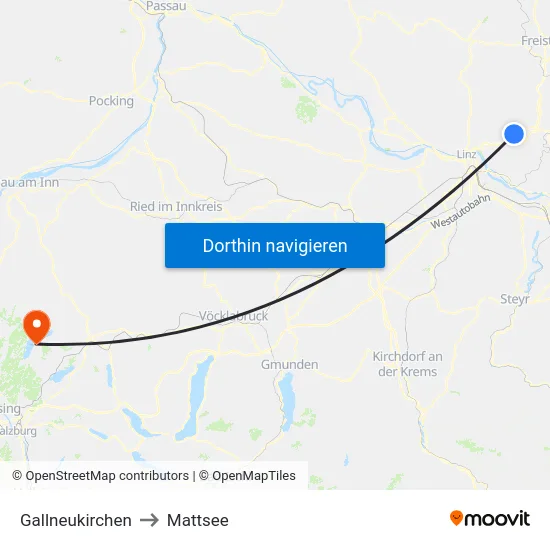 Gallneukirchen to Mattsee map