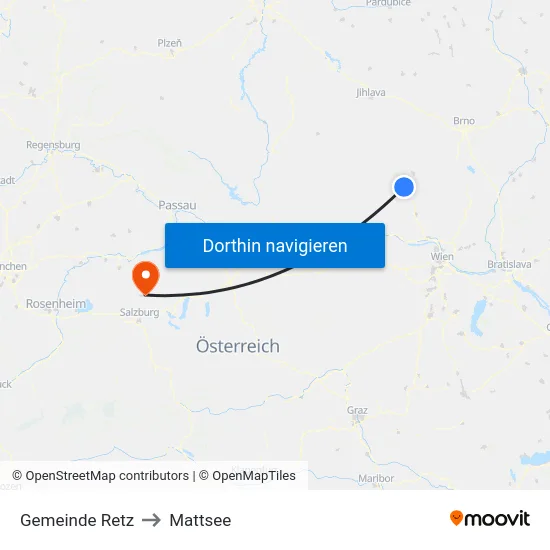 Gemeinde Retz to Mattsee map