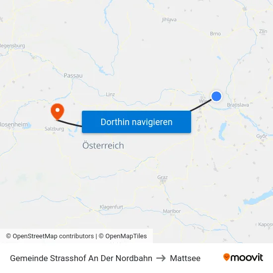 Gemeinde Strasshof An Der Nordbahn to Mattsee map