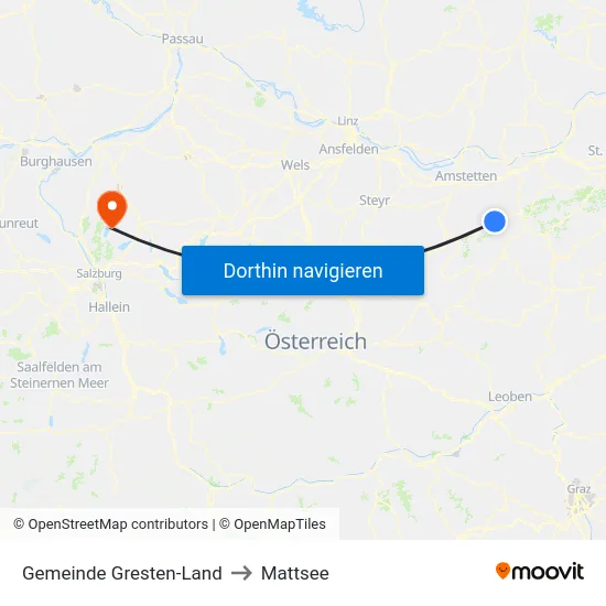 Gemeinde Gresten-Land to Mattsee map