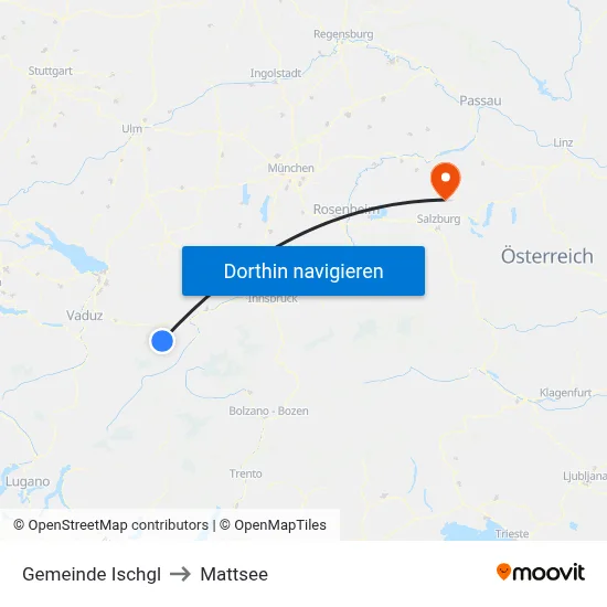 Gemeinde Ischgl to Mattsee map