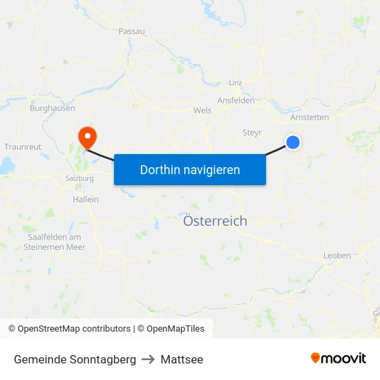 Gemeinde Sonntagberg to Mattsee map