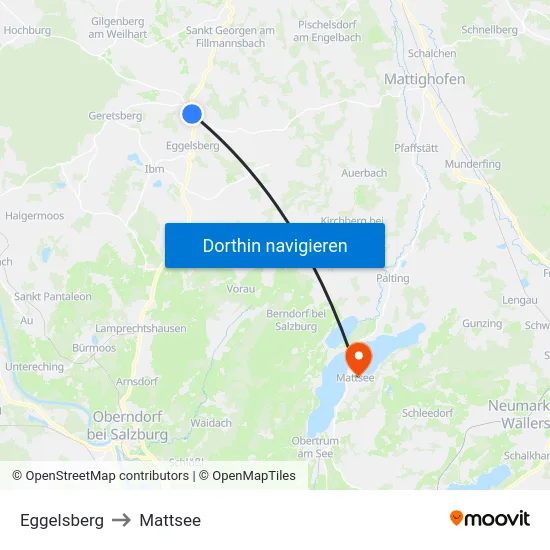 Eggelsberg to Mattsee map