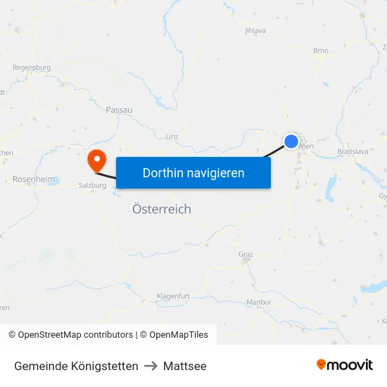 Gemeinde Königstetten to Mattsee map
