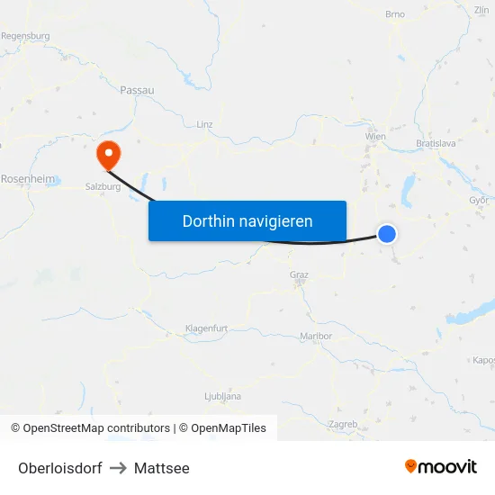 Oberloisdorf to Mattsee map