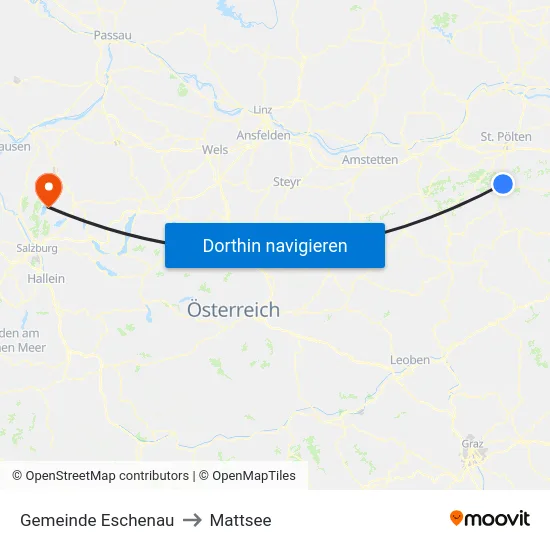 Gemeinde Eschenau to Mattsee map