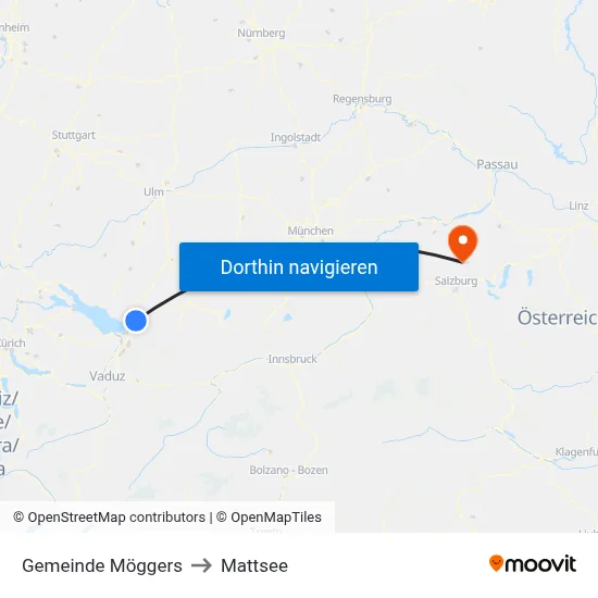 Gemeinde Möggers to Mattsee map