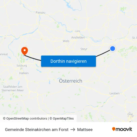 Gemeinde Steinakirchen am Forst to Mattsee map