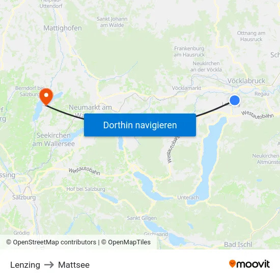 Lenzing to Mattsee map