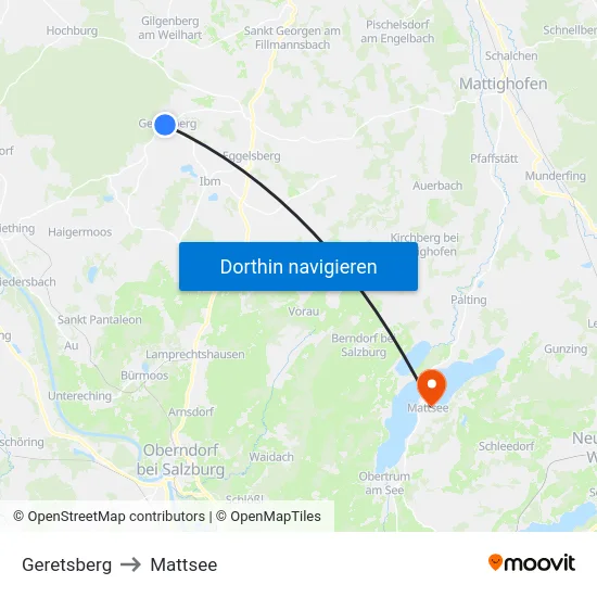 Geretsberg to Mattsee map
