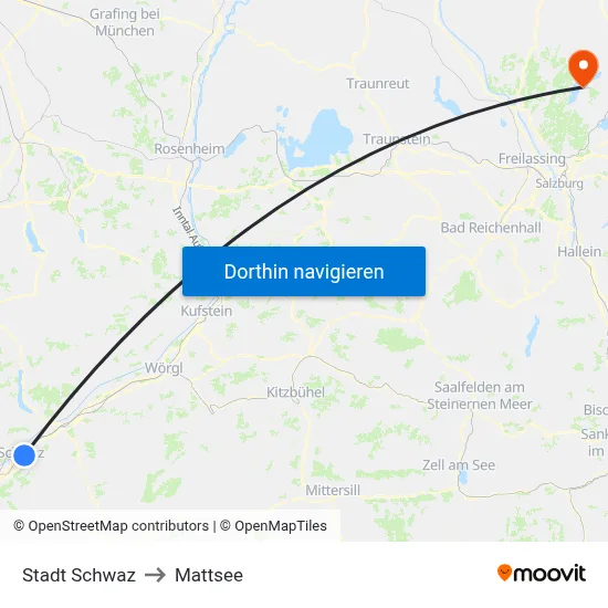 Stadt Schwaz to Mattsee map