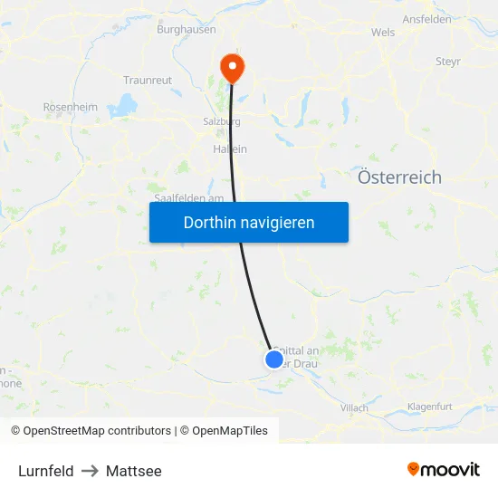 Lurnfeld to Mattsee map