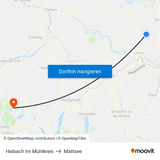 Haibach Im Mühlkreis to Mattsee map