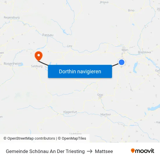 Gemeinde Schönau An Der Triesting to Mattsee map