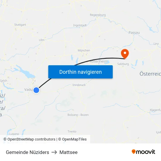 Gemeinde Nüziders to Mattsee map