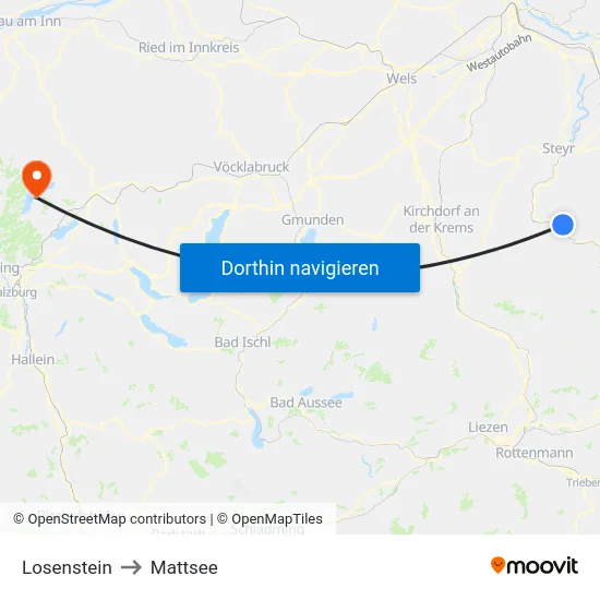 Losenstein to Mattsee map