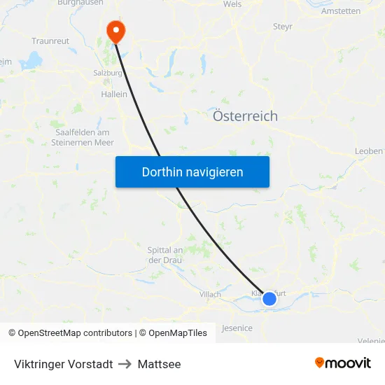 Viktringer Vorstadt to Mattsee map