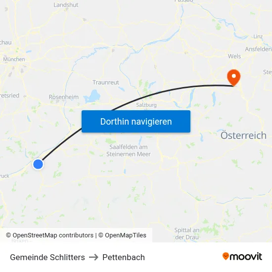 Gemeinde Schlitters to Pettenbach map