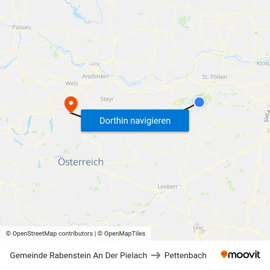 Gemeinde Rabenstein An Der Pielach to Pettenbach map