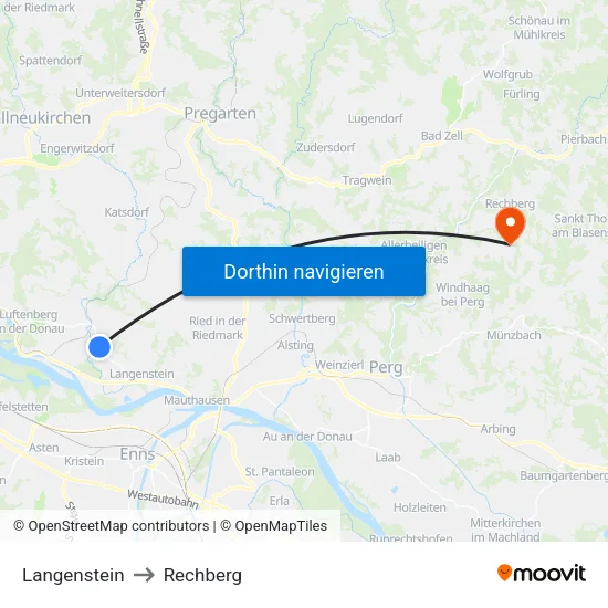 Langenstein to Rechberg map