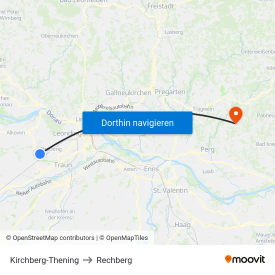 Kirchberg-Thening to Rechberg map