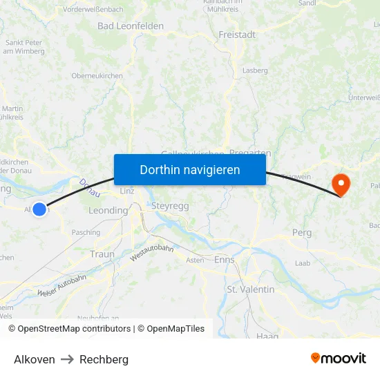 Alkoven to Rechberg map