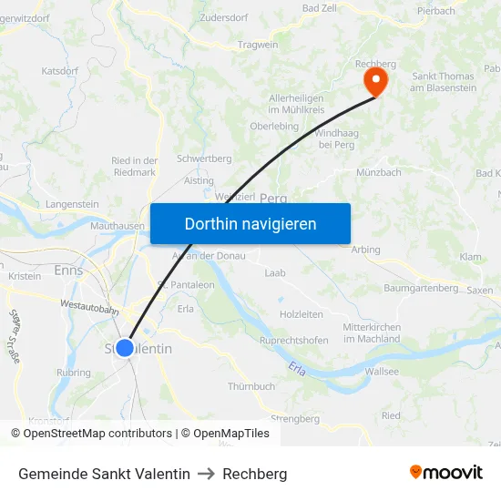 Gemeinde Sankt Valentin to Rechberg map