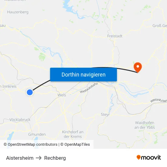 Aistersheim to Rechberg map