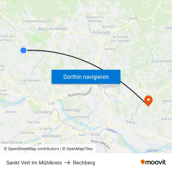 Sankt Veit Im Mühlkreis to Rechberg map