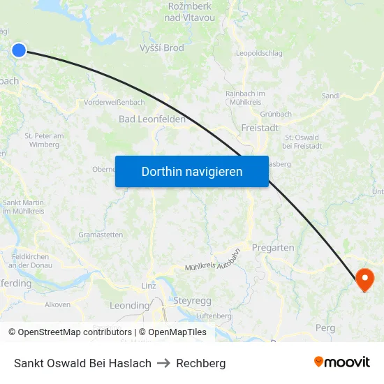 Sankt Oswald Bei Haslach to Rechberg map