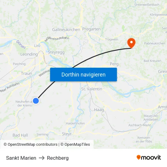 Sankt Marien to Rechberg map
