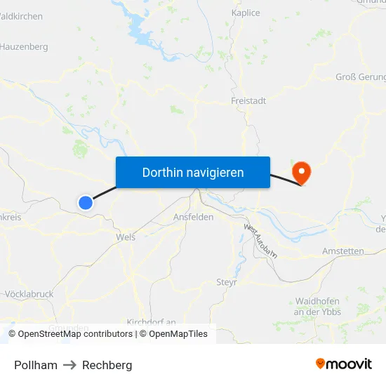 Pollham to Rechberg map