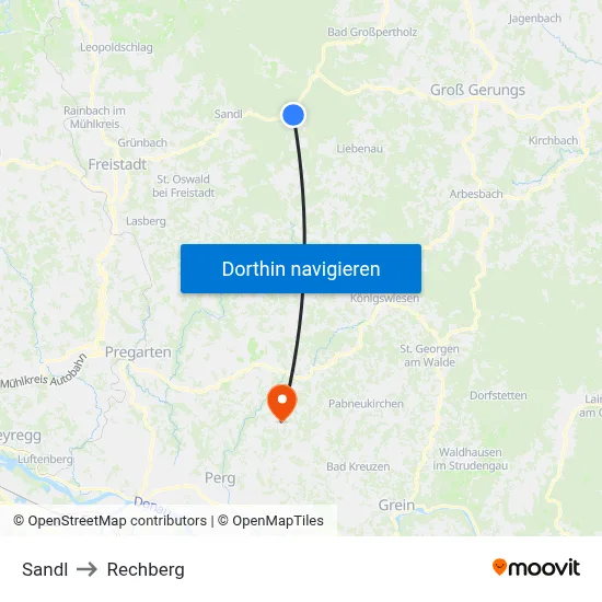 Sandl to Rechberg map
