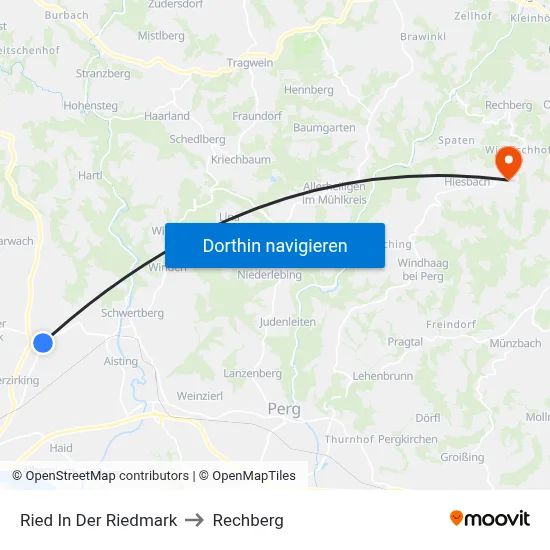 Ried In Der Riedmark to Rechberg map