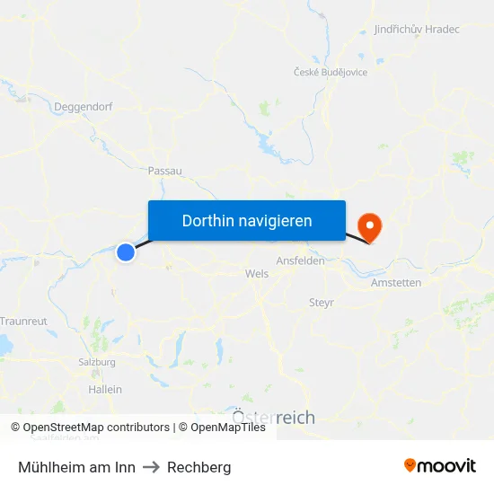 Mühlheim am Inn to Rechberg map