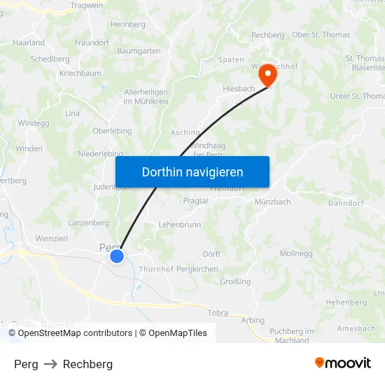 Perg to Rechberg map