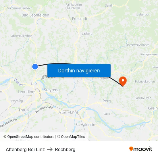 Altenberg Bei Linz to Rechberg map