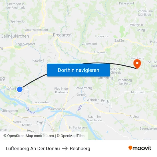 Luftenberg An Der Donau to Rechberg map