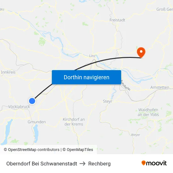 Oberndorf Bei Schwanenstadt to Rechberg map