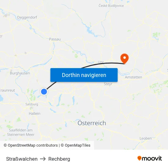 Straßwalchen to Rechberg map