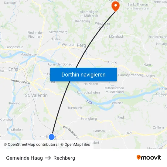 Gemeinde Haag to Rechberg map