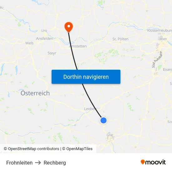 Frohnleiten to Rechberg map