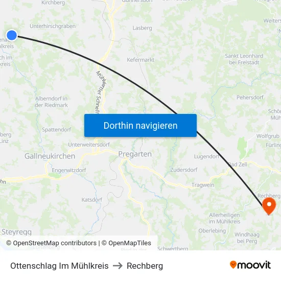 Ottenschlag Im Mühlkreis to Rechberg map
