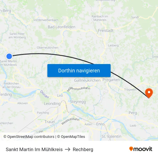 Sankt Martin Im Mühlkreis to Rechberg map
