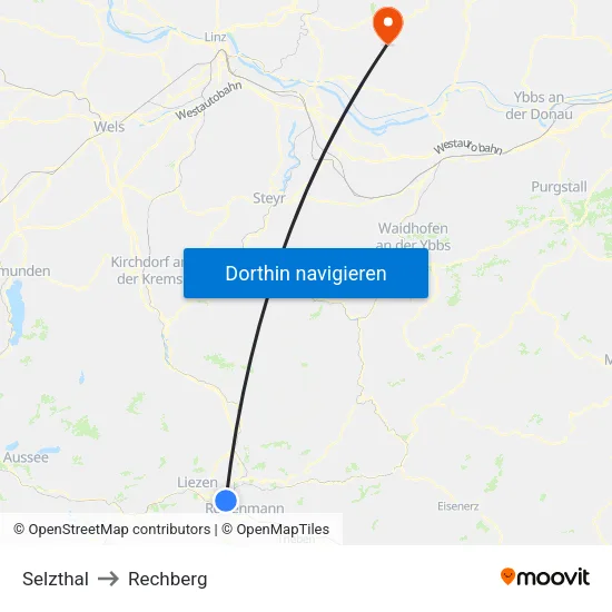 Selzthal to Rechberg map