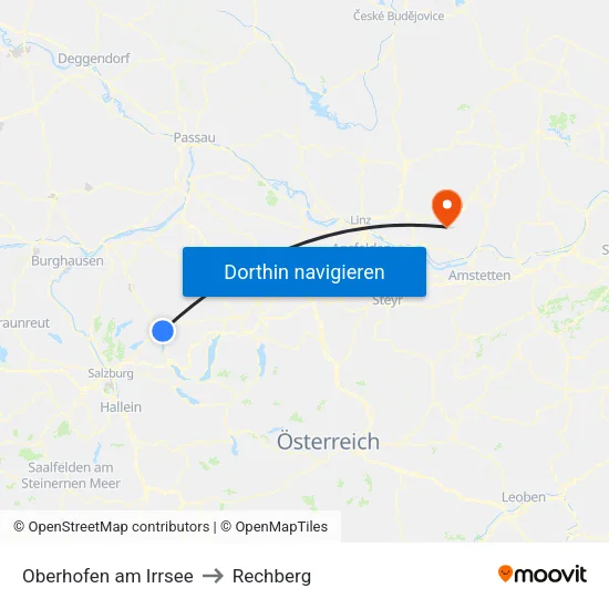 Oberhofen am Irrsee to Rechberg map