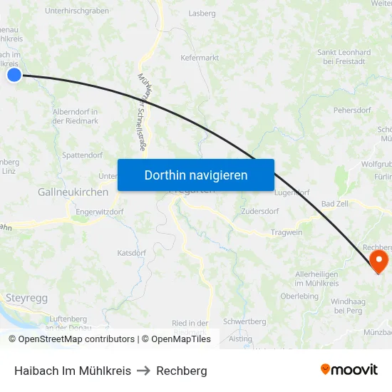 Haibach Im Mühlkreis to Rechberg map