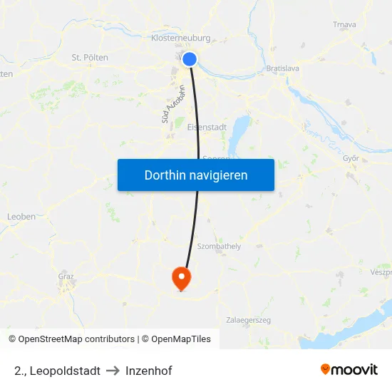 2., Leopoldstadt to Inzenhof map